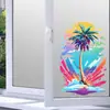 Xino Jdt-A563 Pegatina Creativa de Vidrio de Palmera con Graffiti para Decoración de Ventanas de Dormitorio Infantil, Estudio, Cocina, Baño