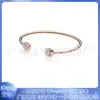 Panjia S925 cobre blanco plata oro rosa cuentas redondas moda Pulsera abierta Accesorios DIY pulsera de cadena básica pulsera