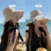 Sombrero de Pescador de Estilo Nuevo de Verano con Ala Ancha, Estampado por Ambos Lados, para Mujer, Sombrero de Sol Protector Solar para Exteriores Transfronterizo, Sombrero de Sol Transpirable