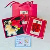 Llavero Edición Año del Caballo de Oro Colgante para Bolso Cadena Caja de Regalo de Paz y Alegría Regalo de Cumpleaños
