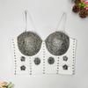 Camisola de calle hipster europea y americana Ajustada Club Nocturno Noche Mujer Sin Tirantes Sexy Chica Picante Con Cuentas Espina de Pescado Top