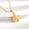 Moda Vietnam Arena Oro Estrella de Mar Collar Moneda Europea Corona Dorada Colgante Estrella Chapado en Oro Joyería de Imitación Oro para Hombres y Mujeres