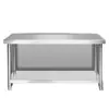 Mesa de Trabajo de Acero Inoxidable 304 Extra Gruesa, Mesa de Operaciones de Acero Inoxidable, Mesa de Corte para Cocina Comercial de Restaurante, Almacenamiento de Doble Capa 3