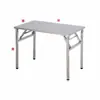 Mesa plegable de acero inoxidable, adecuada para uso doméstico, mesas de comedor para restaurantes, propiedades de alquiler, puestos de mercado nocturno y mesas cuadradas pequeñas portátiles para barbacoas