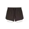 Pantalones Cortos de Doble Capa para Fitness y Deportes, Pantalones Cortos de Baloncesto de Cinco Puntos para Hombre, Deportivos Elásticos de Nailon de Secado Rápido para Entrenamiento de Running para Hombre