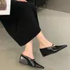 2026 Nuevos Zapatos de Mujer de Primavera con Tira de Tacón Alto Versátiles de Moda Femenina sin Cordones para el Trabajo Sexy con Punta