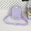 Bolsa mini transversal de cor lisa minimalista japonesa com letra bordada estilo novo casual para atividades ao ar livre leve com cordão bolsa para garrafa de água