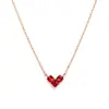 Collar Transfronterizo de Corazón con Piedra de Nacimiento en Bloques de Color Nuevo, Diseño Simple y Versátil, Accesorios de Moda para Mujer para Novias
