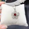 Venta al por mayor de fábrica Popular Colgante de Granate Natural Plata S925 Incrustado Piedra Principal 6*6 Joyería de Lujo Venta Directa de Fábrica