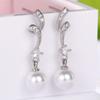 Cao adecuado para pendientes de madreperla para madre-en-madre pendientes elegantes exquisitos ondulados joyería para orejas larga simple para mujer venta al por mayor