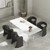 Silla de Comedor Sofá Individual Sala de Estar Moderno Simple Creativo Rectangular Acrílico Placa de Roca Mesa de Comedor Combinación de Mesa y Silla de Arte