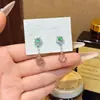 Nuevos Pendientes de Estilo Chino Hielo Transparente Imitación Calcedonia, Moda Retro, Pendientes Elegantes de Gama Alta, Pendientes Versátiles de Lujo Accesible de Nicho para Mujeres