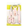 Empaque de tarjeta de succión color macarrón cocina Sanbao tijeras para huesos de pollo con funda para cuchillo cuchillo para frutas melón Rallador traje de tarjeta de color de tres piezas