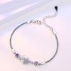 Pulsera de estrella de cinco puntas TikTok para mujer, recién llegada, pulsera de flor de melocotón con circonita de cristal de moda Jane, joyería de mano plateada