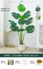 Planta Verde Monstera Bambu Simulação Nórdica Planta Grande Biónica em Vaso Planta Falsa Decoração de Sala de Estar Interna Ornamento de Chão Árvore