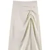 Falda de Traje Irregular 2026 para Mujer, Verano, Petite, Adelgazante, Plisada, Bodycon, de Longitud Media, Falda de Línea A con Abertura