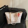 Bolsa grande popular deste ano feminina 2025 nova moda estudantes universitários bolsa de aula primavera grande capacidade bolsa tote contrastante