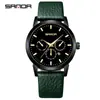 Relógio Sanda Masculino Quartzo Digital Fashionável Três Mostradores Seis Ponteiros Calendário Simples Pulseira de Malha Relógio Masculino