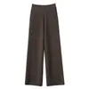Pantalones de Cachemir Estrechos de Pierna Ancha 2026 Otoño e Invierno Nuevos para Mujer de Cintura Alta, Fluidos, Casuales, Color Sólido, Elegantes, Cálidos, de Pierna Recta
