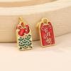Bênção Estilo Chinês com o Texto de um Futuro Brilhante, Acessórios Personalizados em Liga de Zinco com Esmalte Gotejado, Pingente de Boa Sorte e Bênção, Atacado de Fabricante