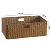 Cesta de Armazenamento para Gabinete Kens Mesa de Centro Japonesa Caixa de Diversos Rattan Sintético Trançado Cesta de Armazenamento para Entrada Casa Caixa de Armazenamento para Mesa