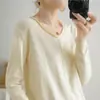 Suéter de tricô feminino novo estilo, fio de algodão simples, atacado, versátil, caimento solto, gola redonda, manga longa, casual, adequado para primavera e outono, transfronteiriço