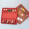Juego de Cubiertos de Acero Inoxidable Cuchara y Tenedor Navideños Transfronterizos Papá Noel Árbol Cuchara de Postre Dibujos Animados Creativo Set de Regalo Navideño