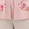 Conjunto de Top y Pantalón de Manga Larga de Otoño para Mamá Nuevo Primavera/Otoño 2026 Tejido de Punto de Alta Elasticidad para Mujeres de Mediana Edad
