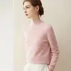 Suéter de cachemira pura 2026 nuevo de invierno para mujer, cuello semi-alto, suéter de punto básico, agradable para la piel y adecuado para usar en capas