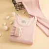 Conjunto de ropa interior térmica de lana y seda, forrado de felpa, engrosado, cómodo, sin costuras, ajuste ceñido superior e inferior para otoño, disponible para dropshipping
