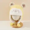 Chapéus de Bebê para Outono e Inverno para Meninos e Meninas, Chapéus Fofos de Desenho Animado com Proteção para as Orelhas para Bebês e Crianças Pequenas, Chapéus Lei Feng Quentes e à Prova de Vento com Pompons de Pelo