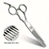 1 tijeras de barbero profesionales wingsbro6.0 plateadas para entresacar, mango ergonómico para diestros, usadas para peinar y tratamiento de entresacado, herramienta profesional de peluquería.