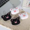 Dientes Lindos y Feos Gatito Negro y Blanco Peludo Juguete de Peluche Colgante Figura de Bordado de Dibujos Animados Llavero Muñeca de Máquina de Garra Colgante