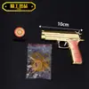 Brinquedo de frango para comer M226 brinquedo de elástico dourado liga M226 arma de metal pode disparar Modelo 10cm