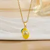 Colar de Limão Fresco e Fofo de Verão Moda Feminina Versátil Nicho Joias de Alto Padrão Aço Titânio Colar Que Não Desbota