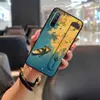 Adecuado para funda de teléfono móvil Oppo, Banda para la muñeca de carcasa blanda de moda, Textura creativa para hombre y mujer, Rima antigua, Nueva pintura con soporte