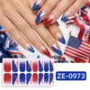 Zhengxiang Transfronteiriço Novo Filme para Esmalte Dia da Independência Americana Adesivos de Unha Adesivos de Unha com Glitter de Estrela Bandeira dos EUA Europeia e Americana