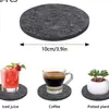 Porta-copos de feltro são absorventes de água, isolantes térmicos, antiderrapantes, resistentes ao calor, porta-copos redondos para chá, porta-copos para café, tapetes de mesa para bar, personalizáveis