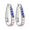 Novedades Europeas y Americanas, Pendientes del Día de la Independencia Americana, Pendientes con Bandera Americana de Venta Caliente en Amazon Wish Transfronterizo, Pulseras, En Forma de Corazón