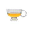 Taza con Mango de Loto de Perlas Estilo Ins Mango de Taza de Café Mango de Taza Redonda de Perlas con Platillo Taza de Vidrio para Té de Flores de la Tarde Desayuno Leche