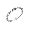 Anillo de pez de plata de ley 925 para mujer, estilo japonés y coreano, simple, retro, de moda, diseño abierto personalizado, anillo J5957