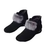 Botas de Cano Curto com Salto Médio Femininas 2026 Inverno Novo Camurça Versátil Fashionável Temperamento Solado Macio Salto Bloco Botas Pequenas de Couro Botas de Algodão com Pelo