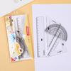 Juego de reglas weibo premio para estudiante de primaria papelería set lindo cuadrado niños y niñas material escolar para niños triángulo