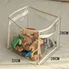 Cubo de Almacenamiento Plegable Transparente de PVC para Juguetes, Muñecas, Bloques de Construcción, Caja Plegable, Herramienta de Almacenamiento y Organización para el Hogar