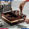 Bincoo base de base de polvo de tela de madera maciza traje soporte de mango para el hogar 51/58 mm universal caja para posos de café