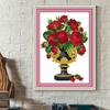 Feliz 99 punto de cruz una pieza entrega entrega al por mayor producto jarrón de rosas rosa rosa encantadora regalo suministro