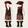 Fantasia Retrô de Capitão Pirata Infantil, Roupa de Role-Playing de Pirata do Caribe, Fantasia para Festa de Halloween no Palco