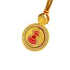 Tienda de oro con cabeza de suerte roja, colgante de calabaza giratorio para mujer, doble cara usable, nuevo estilo chino, hebilla de seguridad cepillada, colgante