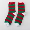 Calcetines de Navidad de medio terciopelo para otoño e invierno, tipo flor, suministro directo de fábrica, calcetines cálidos para el suelo de casa de Papá Noel, calcetines para dormir