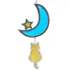 Nuevo Colgante de Vidrio de Colores de Aleación Electrochapada Luna Estrella Gato Colgante de Ventana Regalos para Venta al por Mayor Transfronteriza
